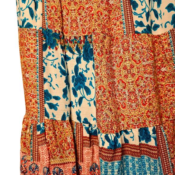 Calessa patchwork floral skirt knee length size xl - Picture 3 of 5